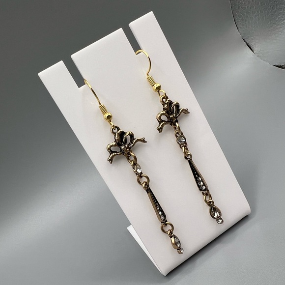 🆕 Elegant Gold Dangle Earrings - Handmade #173 - Picture 2 of 4